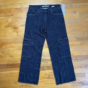 Hudson Women Jeans Size 25 Rosie High-Rised Seamed Cargo Ash Black Denim‎ NWT